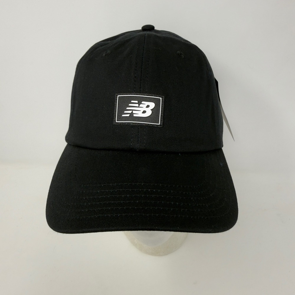 NWT New Balance Flying NB Logo Black Baseball Cap‎ Adjustable Strap Metal Clasp